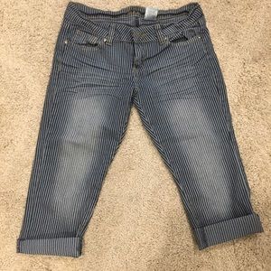 Pinstripe Capri Jeans